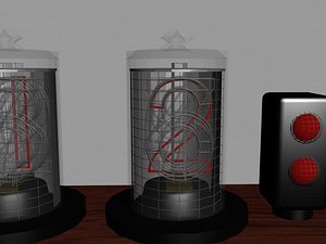 nixie tube clock 3d model