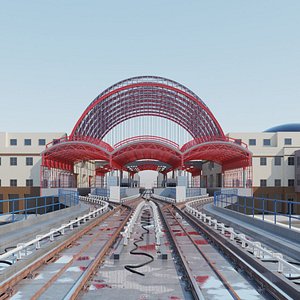 train station canary wharf 3D model