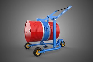HEAVY DUTY DRUM BARREL TROLLEY CART BARROW HANDTRUCK HOLDER LIFT 3D model