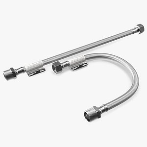 Toilet Hose Set 30cm Monochrome 3D model