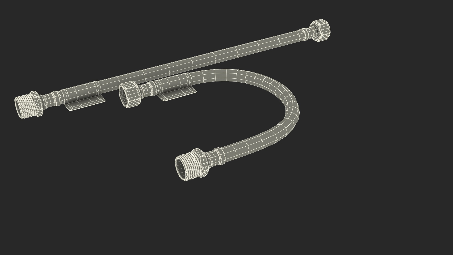 Toilet Hose Set 30cm Monochrome 3D Model TurboSquid 2033876