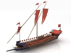 French Galley La Rale Ship 3D model
