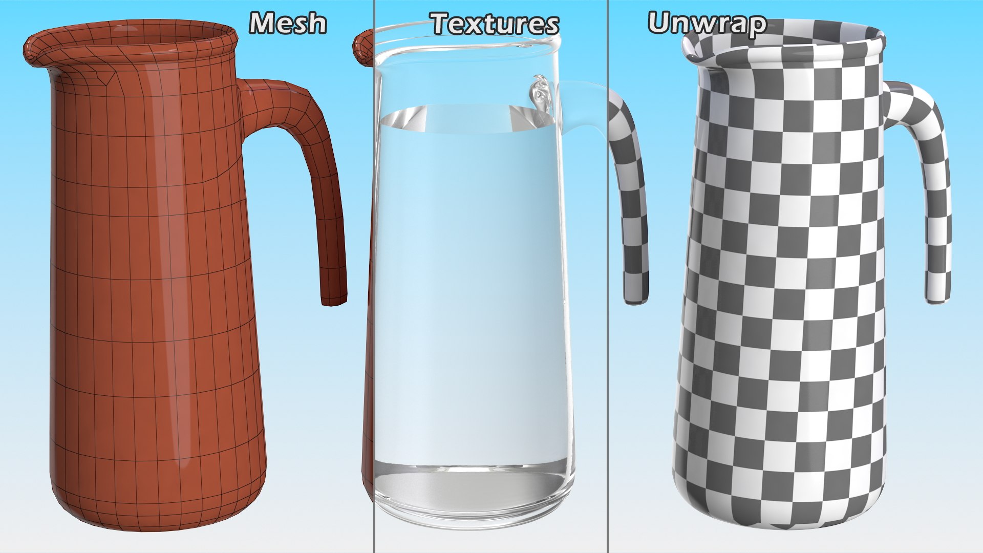 3D Glass Jugs With Water Collection 4 model https://p.turbosquid.com/ts-thumb/I0/JaipVP/2i/glassjugswithwatercollection4vray3dmodel041/jpg/1672002843/1920x1080/fit_q87/ed0f368f96c5054904fa6acfe11e75c5fbf06bbe/glassjugswithwatercollection4vray3dmodel041.jpg