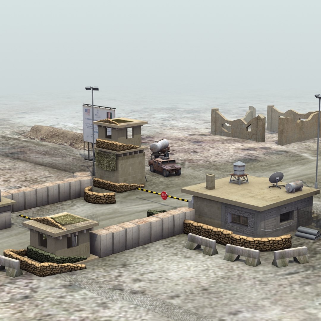 3d Border Checkpoint Post Model
