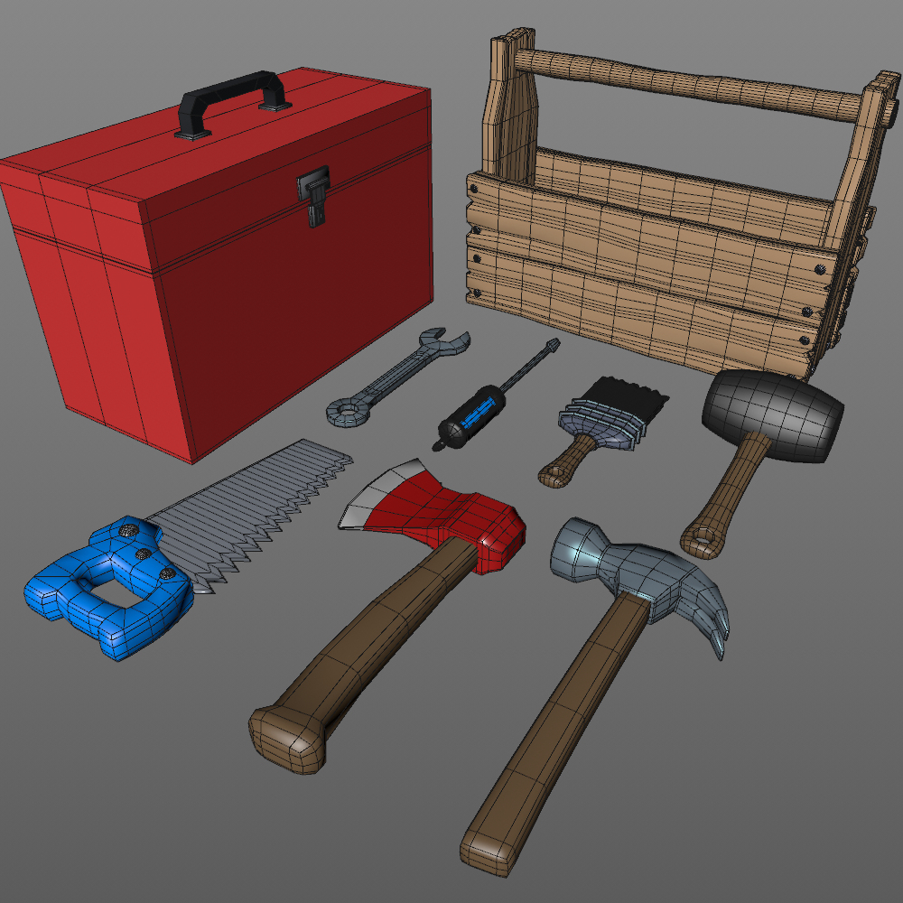 3D cartoon tool boxes toolbox model - TurboSquid 1365646