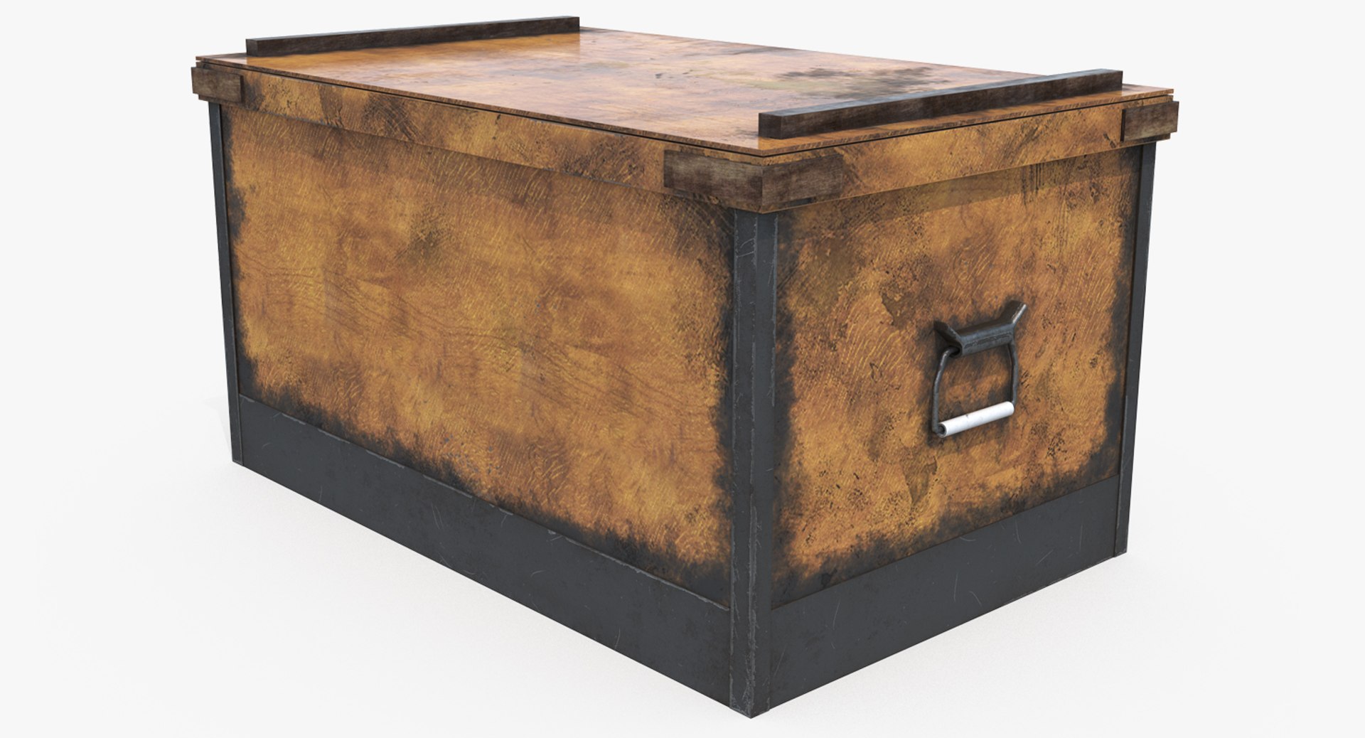 Wooden Storage Box 3D Model 3D model preview