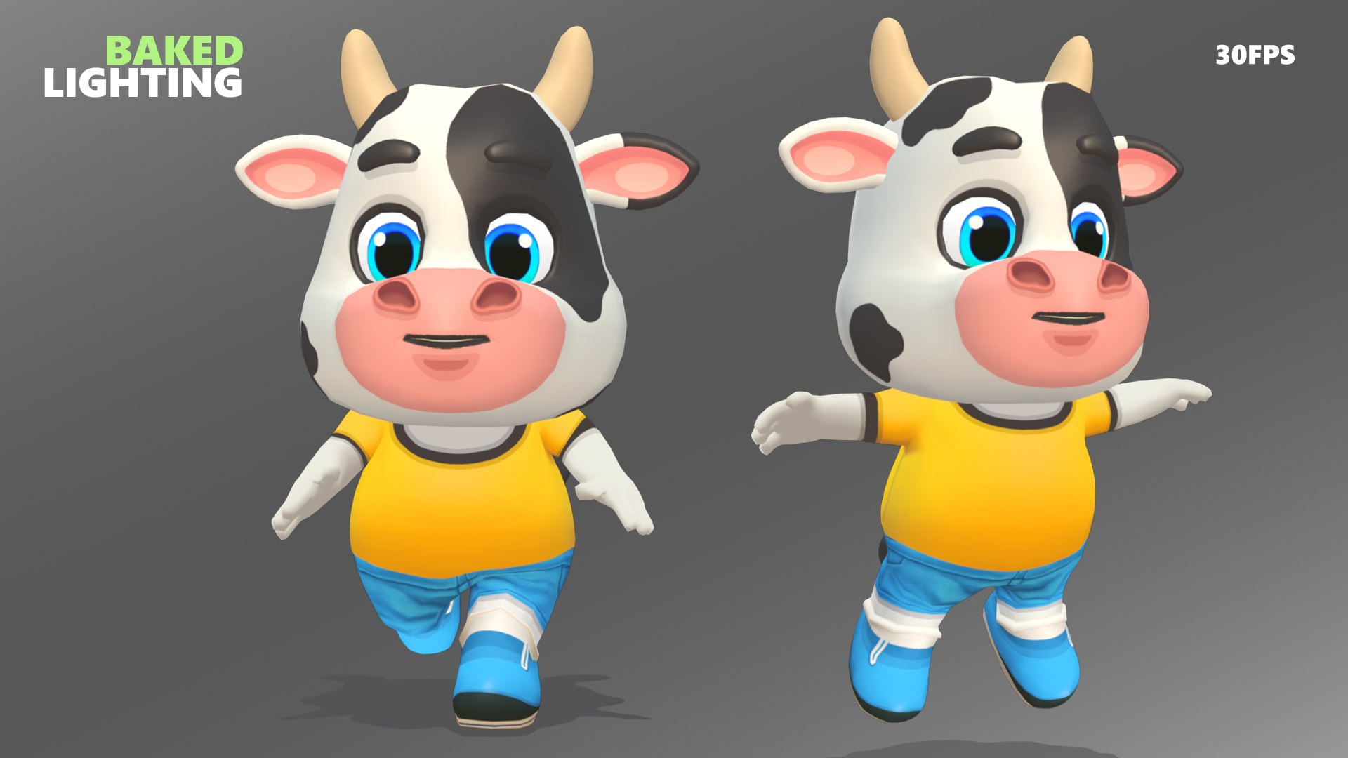 3D Cow Bull Oxen Animated Rigged Model - TurboSquid 2014108