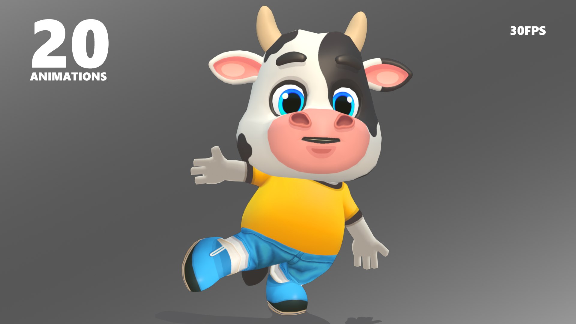 3D Cow Bull Oxen Animated Rigged Model - TurboSquid 2014108
