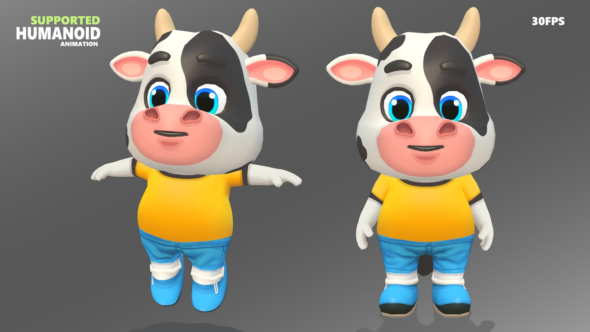 3D Cow Bull Oxen Animated Rigged Model - TurboSquid 2014108