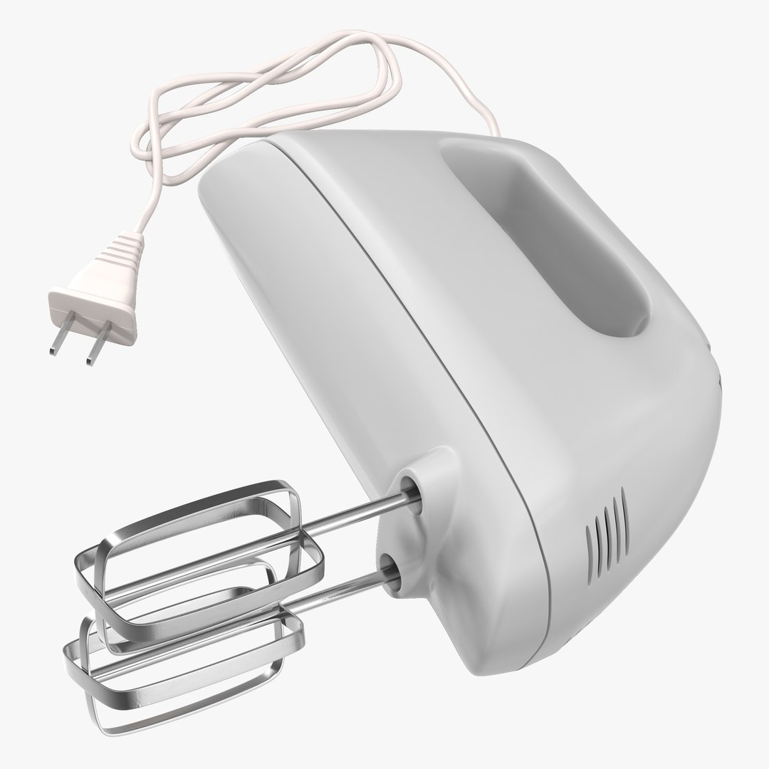 Hand Mixer White 3D model preview