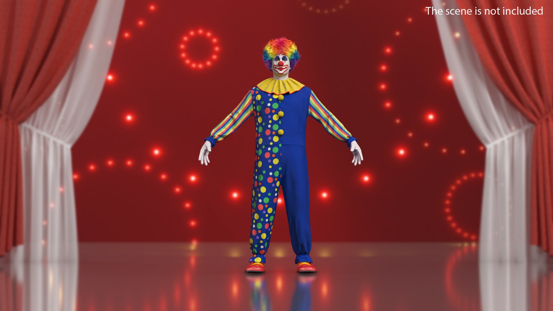 Toddler Clown Costume 3D model preview