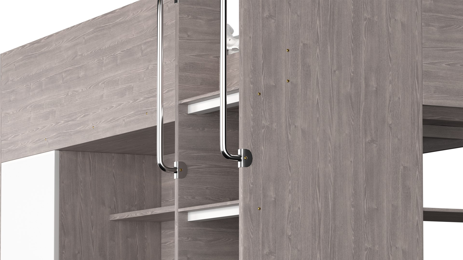 Horizon King Single Loft Bed With Shelves 3D Model TurboSquid 2148388