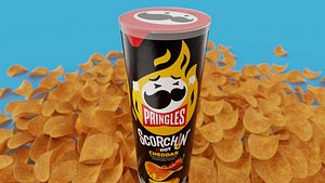 3D model Pringles Scorchin - Cheddar