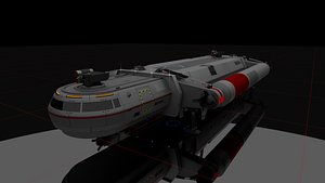 3d sci-fi shuttle
