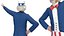 3D Uncle Sam Raised Hand Pose model