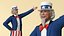 3D Uncle Sam Raised Hand Pose model