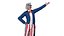 3D Uncle Sam Raised Hand Pose model