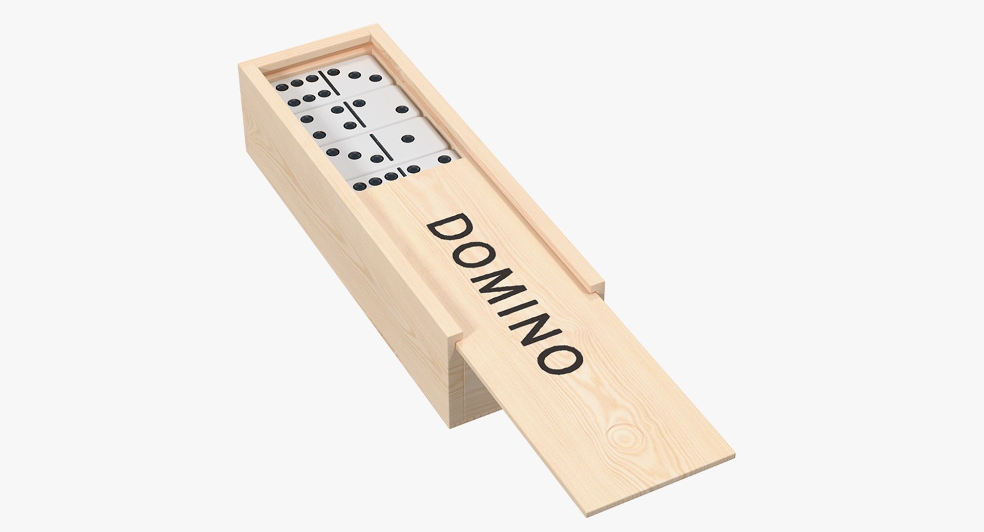 Domino Knuckles in Wooden Box 3D Model 3D model preview