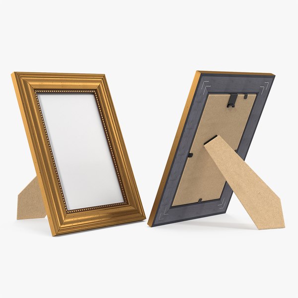 3D small gold photo frame model
