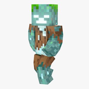 Minecraft Drowned Rigged 3D Model Game Ready 4K PBR