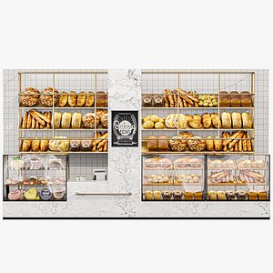 Bakery with pastries and desserts 3 3D model