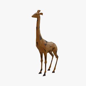 3D Giraffe low poly model