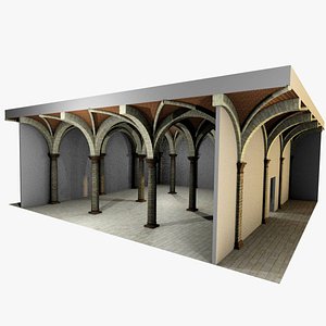 romanic vaulting column spacings 3d model