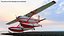 Seaplane Cessna 182 with Floats Rigged for Maya