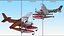 Seaplane Cessna 182 with Floats Rigged for Maya