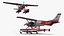 Seaplane Cessna 182 with Floats Rigged for Maya