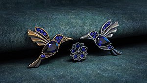 3D jewelry insert decoration hummingbird