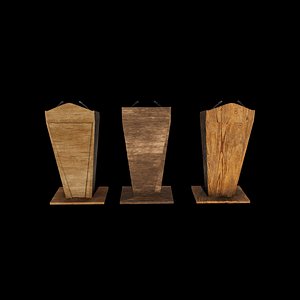 Wooden podium 3D model model