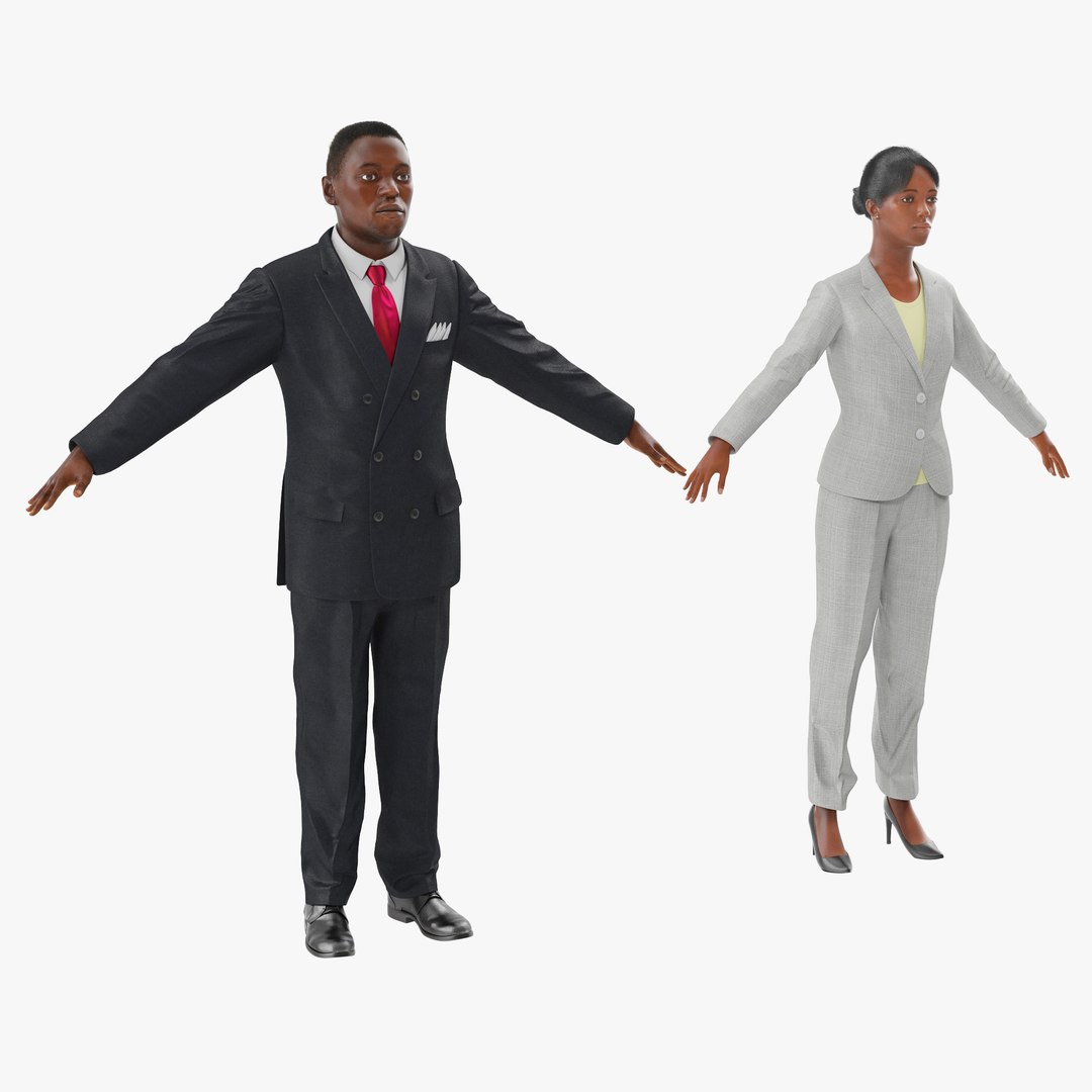 Rigged African American Business People 3D Models Collection 4 3D model preview