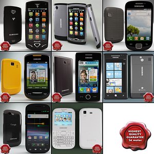 samsung phones v2 3d model