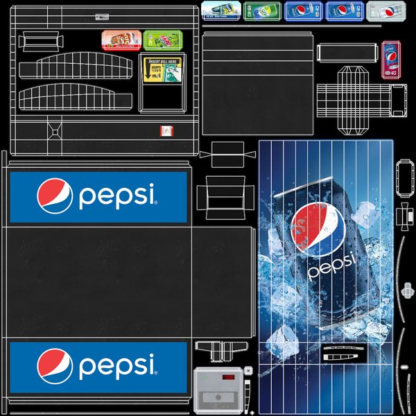 pepsi vending machine 3d obj