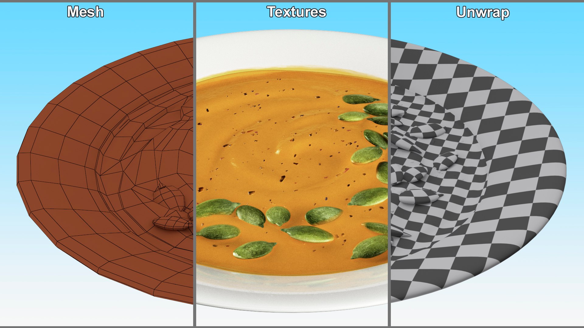 3D Creamy Pumpkin Soup with Pumpkin Seeds https://p.turbosquid.com/ts-thumb/I1/tyf2AH/TX/creamy_pumpkin_soup_with_pumpkin_seeds_011/jpg/1741303332/1920x1080/fit_q87/45537ad30ea93dbcd28959c5597ab5835ab8ef19/creamy_pumpkin_soup_with_pumpkin_seeds_011.jpg