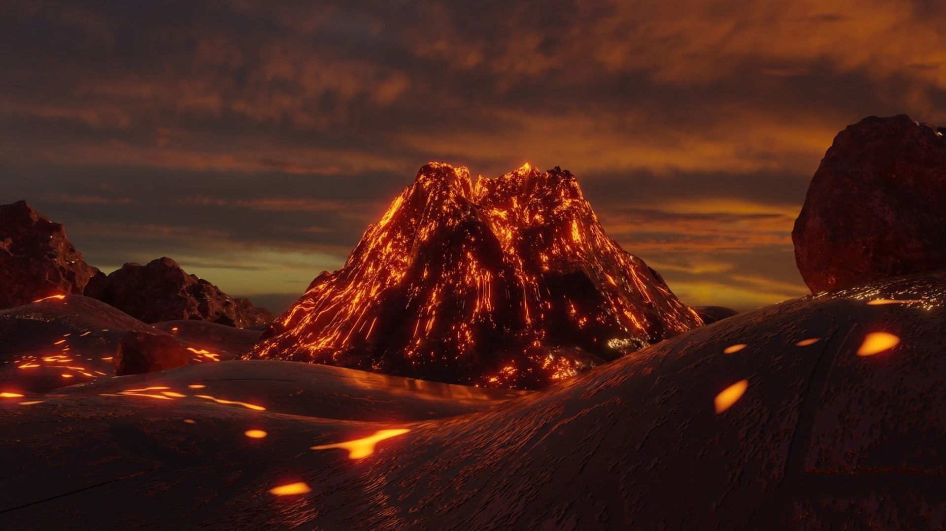 Volcano 3D Model - TurboSquid 2238631