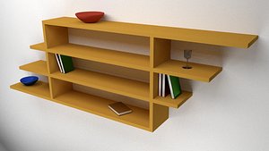 3d wooden shelves