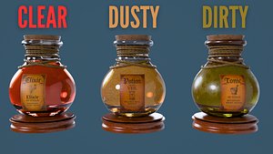 3D model Halloween Potion and Tonic Bottles  BLEND  STL