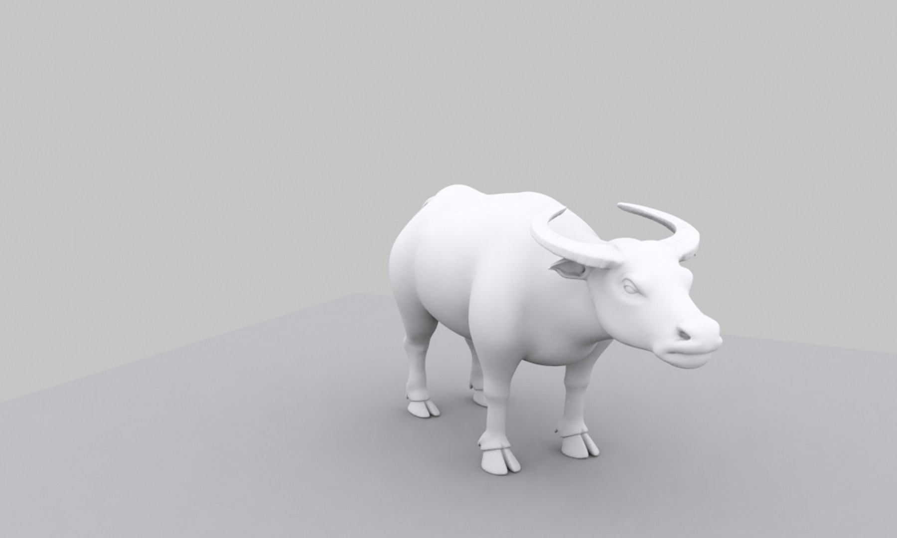 3d model of buffalo modeled topology