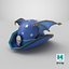 Chapeau de sorcière bleu mystique avec crâne et ailes de chauve-souris