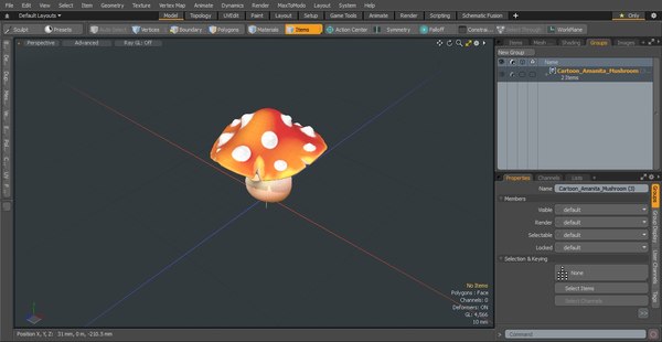 3D cartoon style amanita mushroom - TurboSquid 1494451