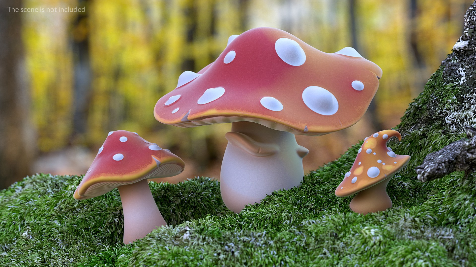Cartoon Amanita Mushroom 3D model preview