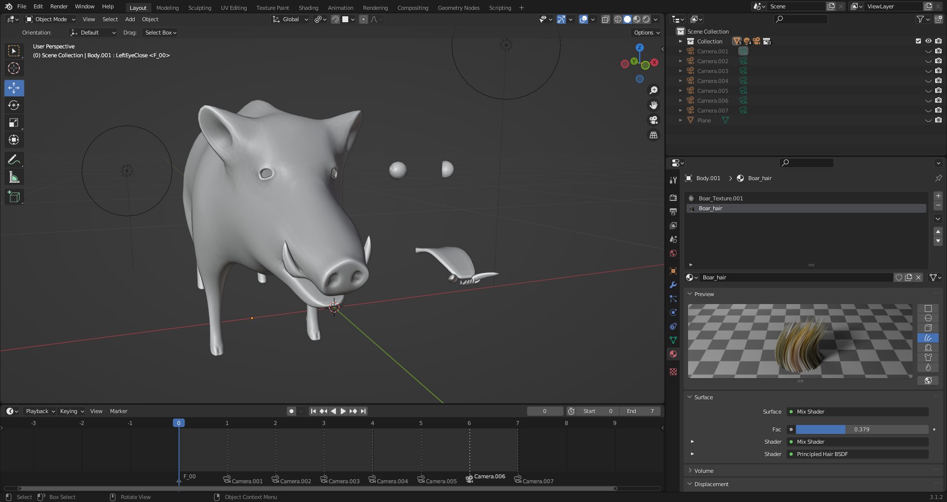 3D Model Black Wild Boar Rigged V06 In Blender - TurboSquid 1991713