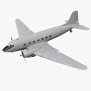 3D Vintage Transport Airplane Generic Rigged