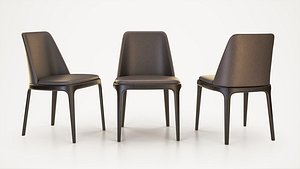Contemporary Upholstered Dining - Chair Game Ready PBR Furniture 3D Model 3D model