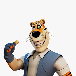 3D Cartoon Tiger Furry Rigged