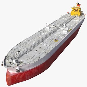 Cargo Oil Supertanker with Helicopter 3D model