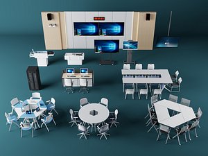 Modern Conference Room Meeting Space Interior PBR Game Ready