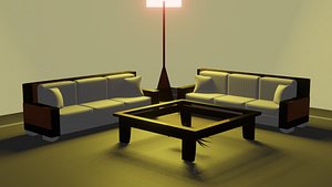 3D Model-and -Rendering of Sofa 3D model